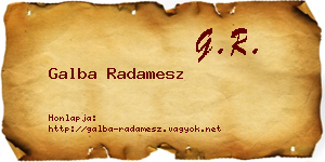 Galba Radamesz névjegykártya